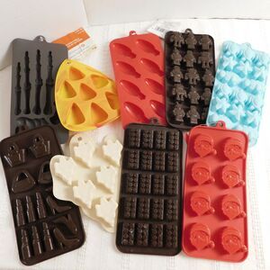 Silicone Mold LOT 8 Halloween Christmas Candy Baking Jello Soaps Crafts